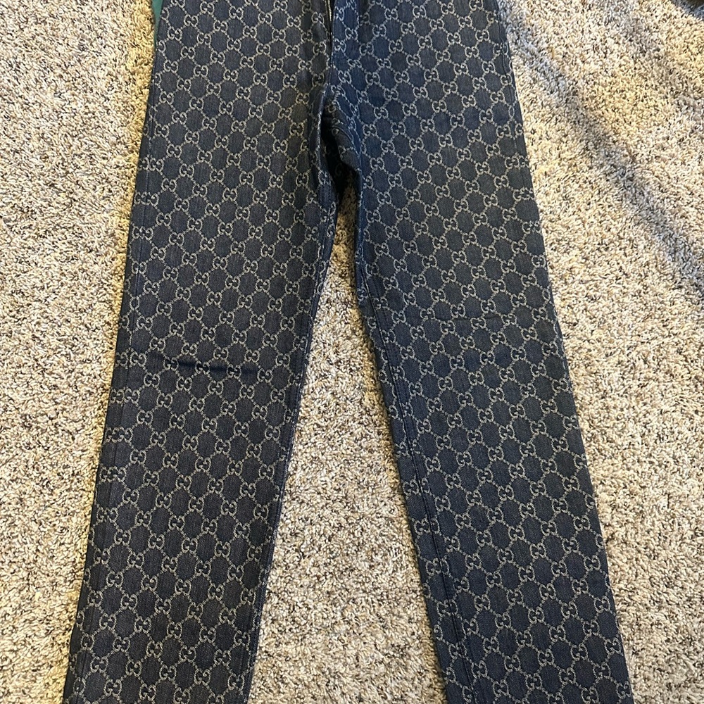 Gucci Teal Graphic Tee and Monogram Denim - Picture 7 of 7